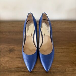 Michael Kors Blue Saffiano Leather Pumps